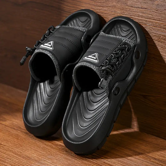 Men'S Breathable Mesh Slide Sandals - Comfortable Flat Open-Toe Slippers