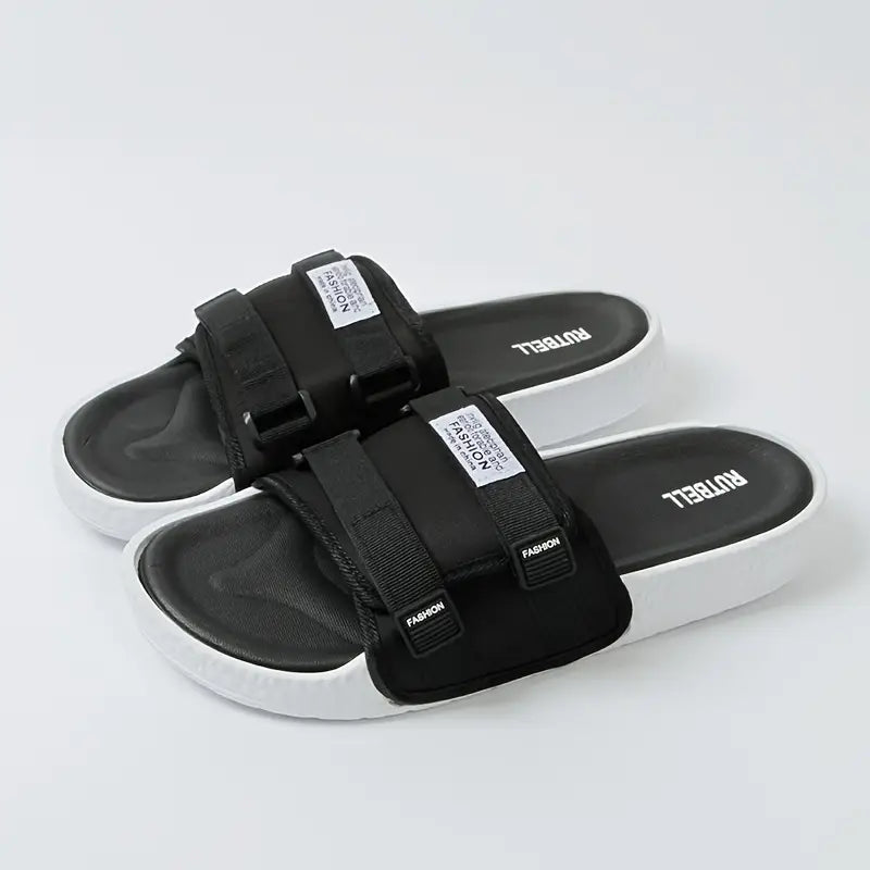 Quickni Unisex Lightweight Slides - Comfortable Gray Fabric Slippers