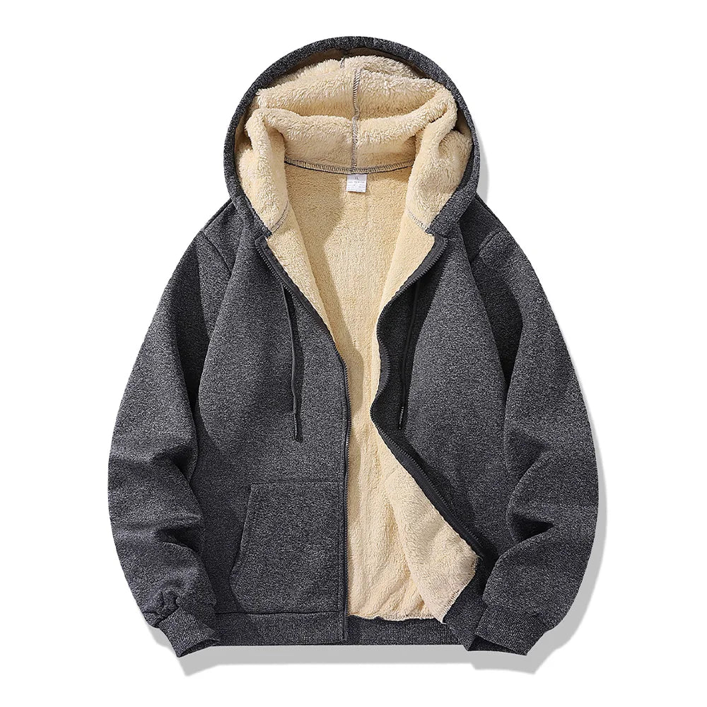 Signature Tunica Men's Lambswool Fleece Hoodie Warm Winter Zipper Jacket