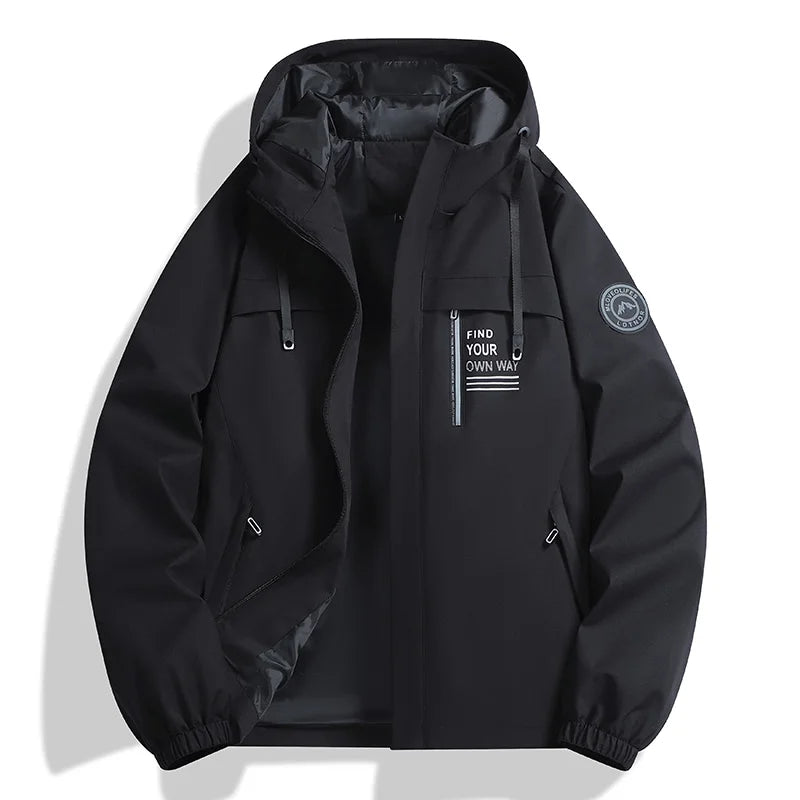 Signature Tunica Men's Lightweight Windbreaker Hooded Zip-Up Jacket for Hiking