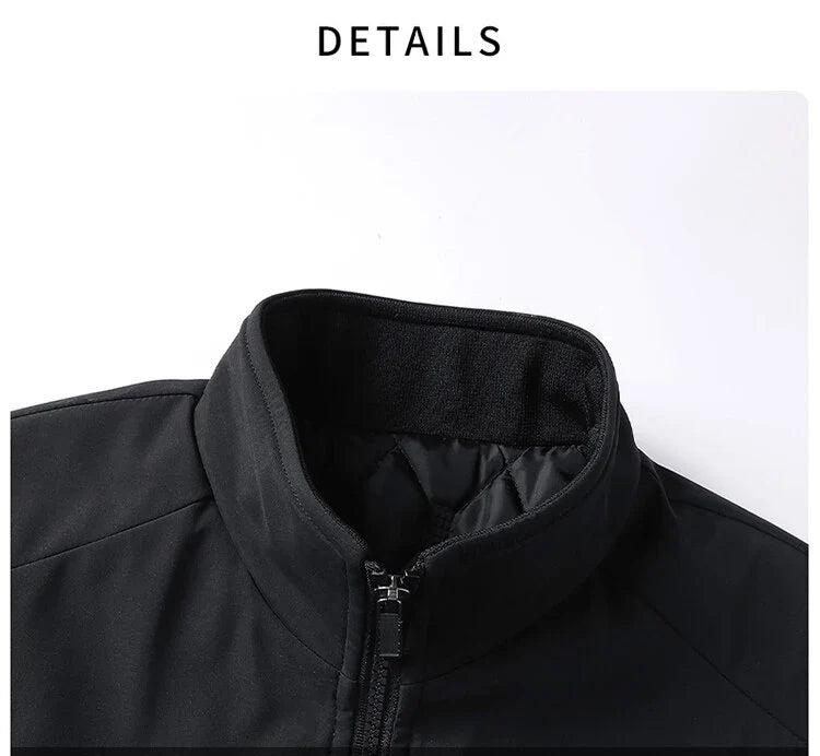 SingatureTunica Thick Stand Collar Solid Winter Jacket Men Waterproof Warm Business Casual Men Coats