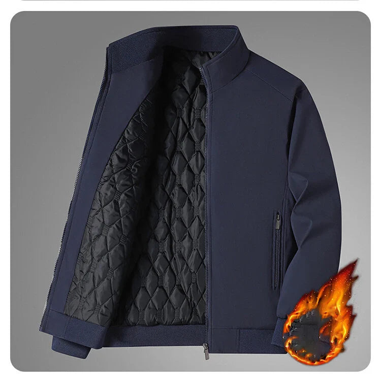 SingatureTunica Thick Stand Collar Solid Winter Jacket Men Waterproof Warm Business Casual Men Coats