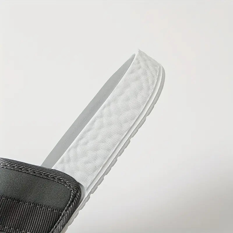 Quickni Unisex Lightweight Slides - Comfortable Gray Fabric Slippers